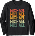 Retro Custom First Name Michael Long Sleeve Apparel | Premium Quality