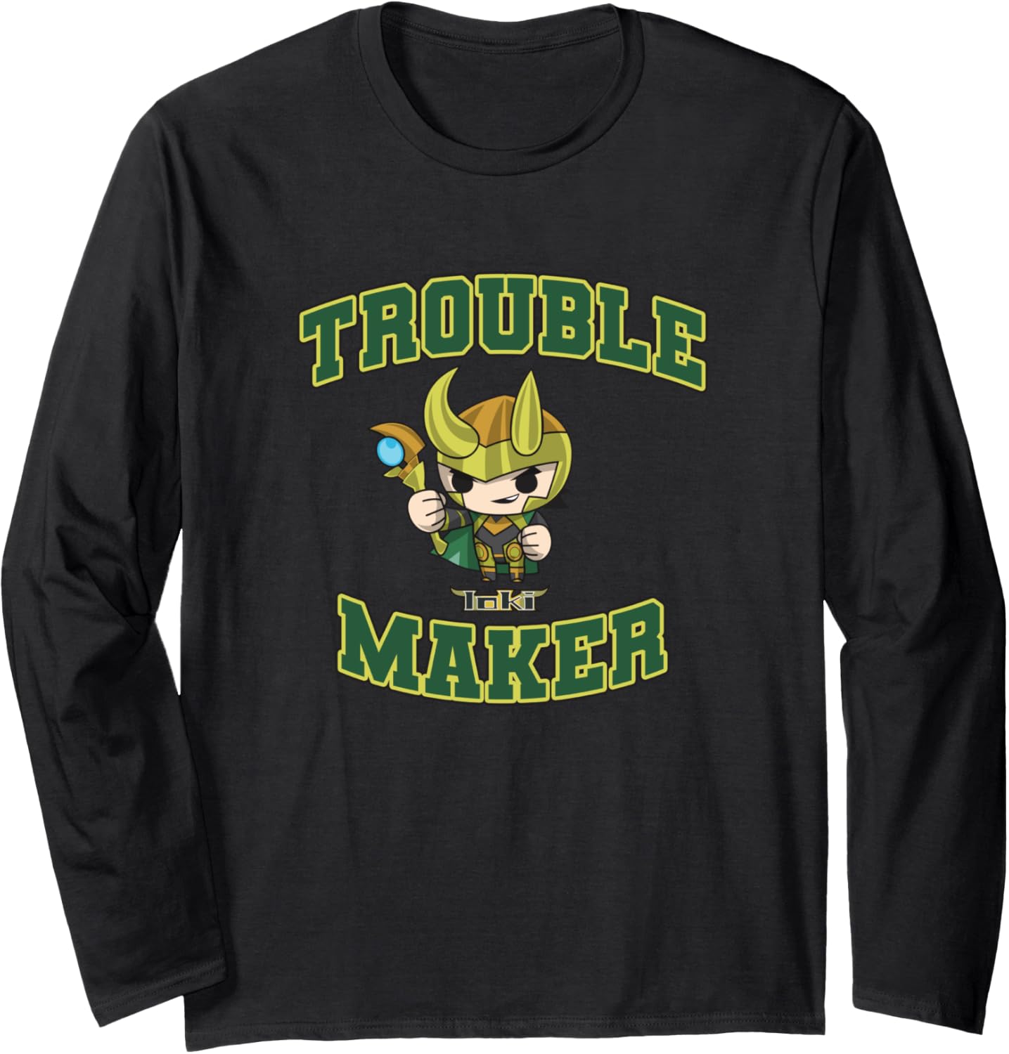 Marvel Comics Retro Classic Trouble Maker Loki Chibi Shot Long Sleeve Apparel | Trending 2025 | Comfort Daily Wear