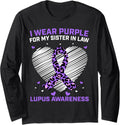 I Wear Purple Sister In Law Lupus Awareness Cheetah Print Long Sleeve Long Sleeve T Shirt Premium Print Best Seller Look