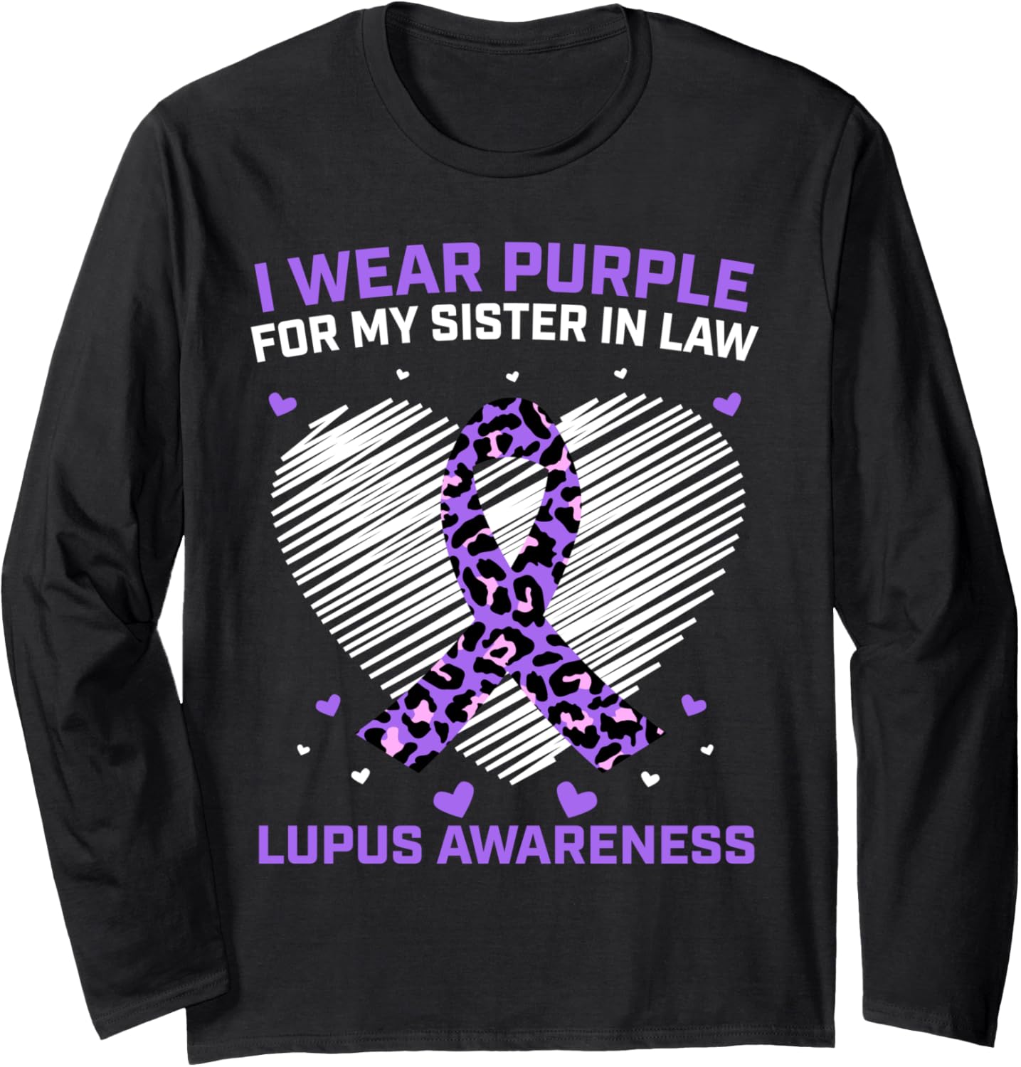 I Wear Purple Sister In Law Lupus Awareness Cheetah Print Long Sleeve Long Sleeve T Shirt Premium Print Best Seller Look