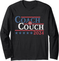 Walz vs JD Vance 2024 Funny Retro Coach vs Couch Long Sleeve Apparel | Best Seller Pick