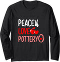 Pottery Maker - Peacy Love Pottery Long Sleeve Apparel | Premium Quality | Perfect Gift Idea