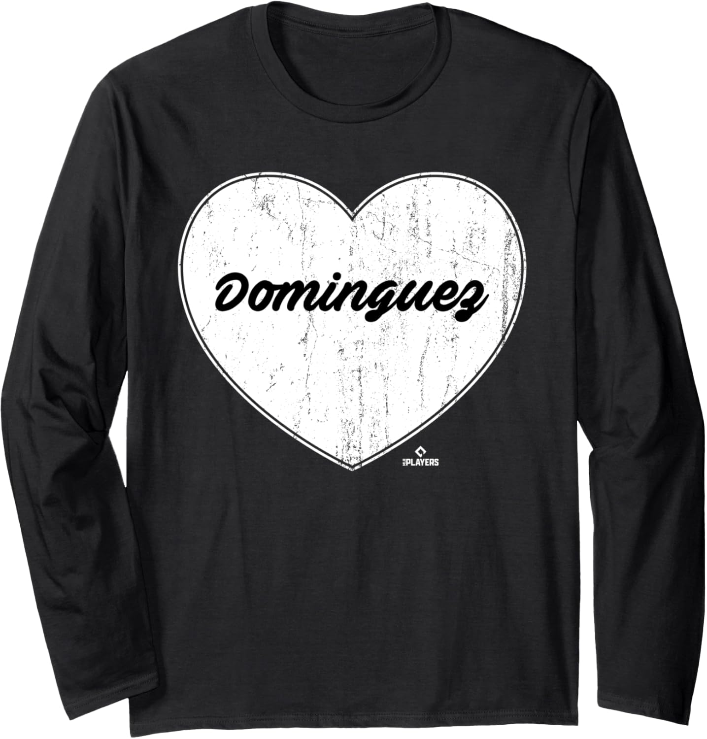 Distressed Heart Michael Dominguez Prospect Baseball Fan Long Sleeve Apparel | Everyday Casual Wear