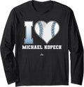 I Heart Baseball Stitch Michael Kopech Los Angeles Baseball Long Sleeve Apparel | Everyday Casual Wear
