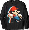 Super Mario Maker Rainbow Glitch Vintage Mario Run Poster Long Sleeve Apparel | Trending 2025 | Perfect Gift Idea