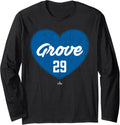 Distressed Heart Michael Grove Los Angeles Baseball MLBPA Long Sleeve Apparel | Trending 2025