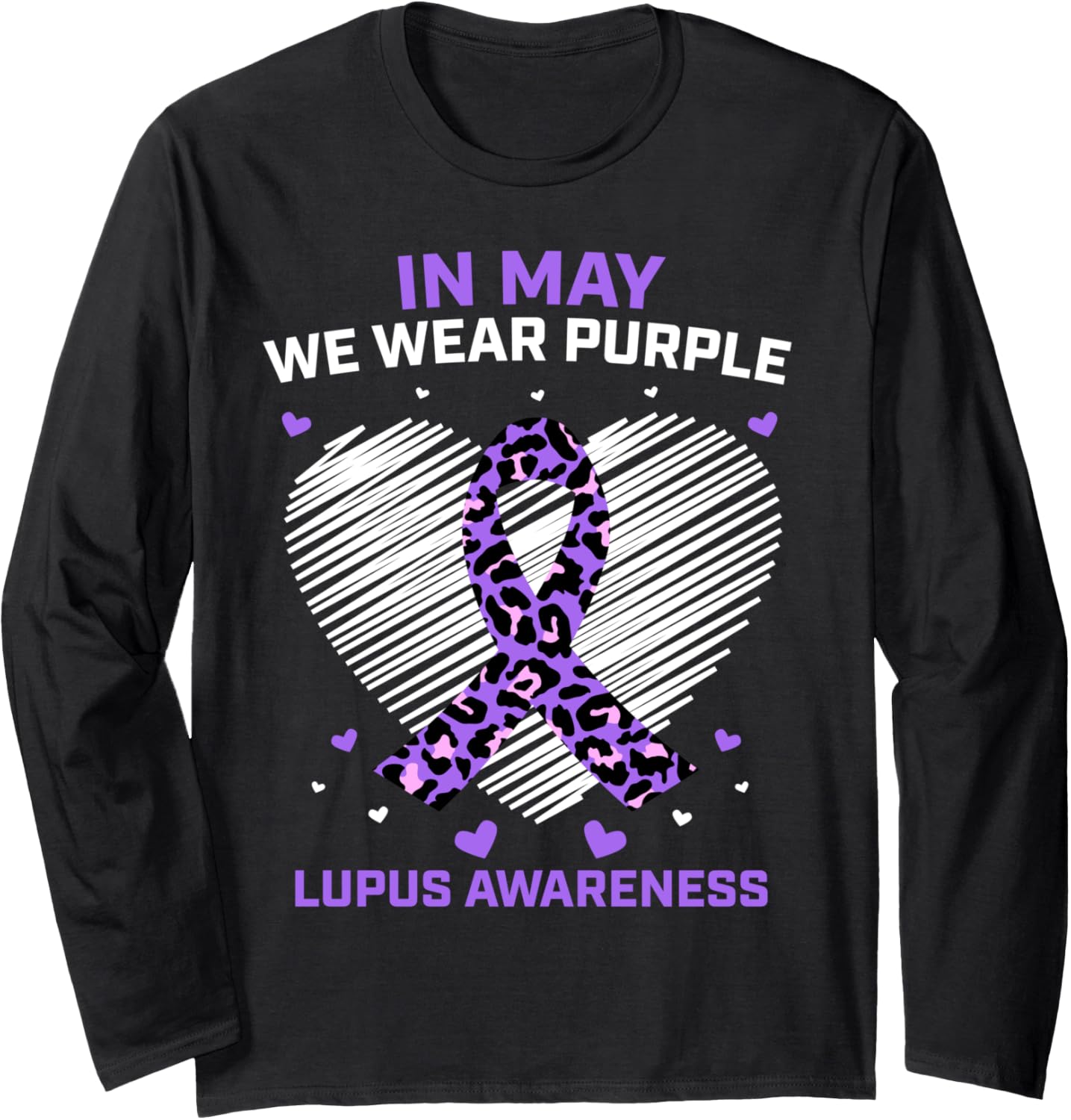 Cheetah Print In May We Wear Purple Lupus Awareness Month Long Sleeve Long Sleeve T Shirt Viral TikTok Find Hot Right No