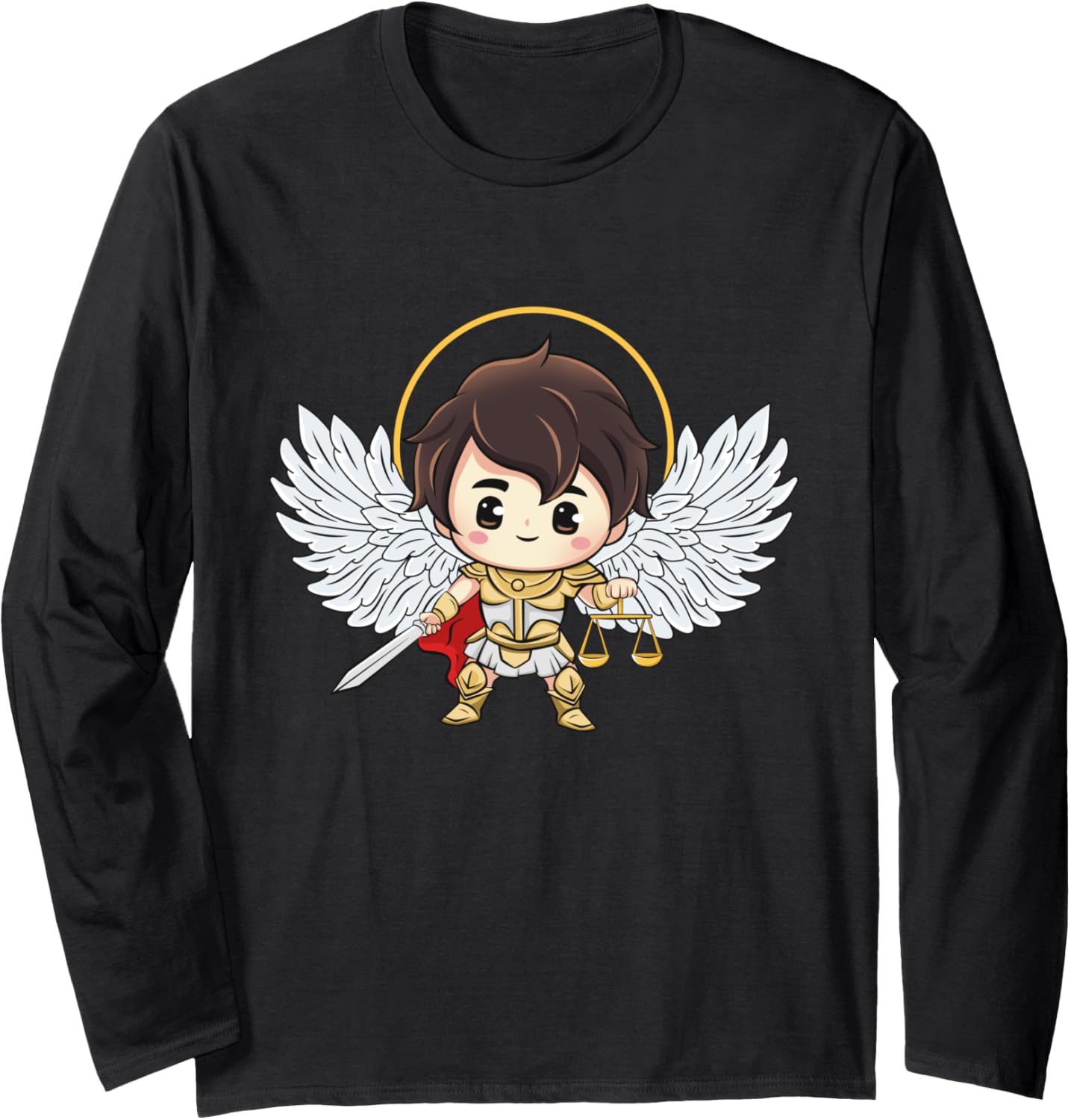 Cute Saint Michael the archangel Long Sleeve Apparel | Everyday Casual Wear