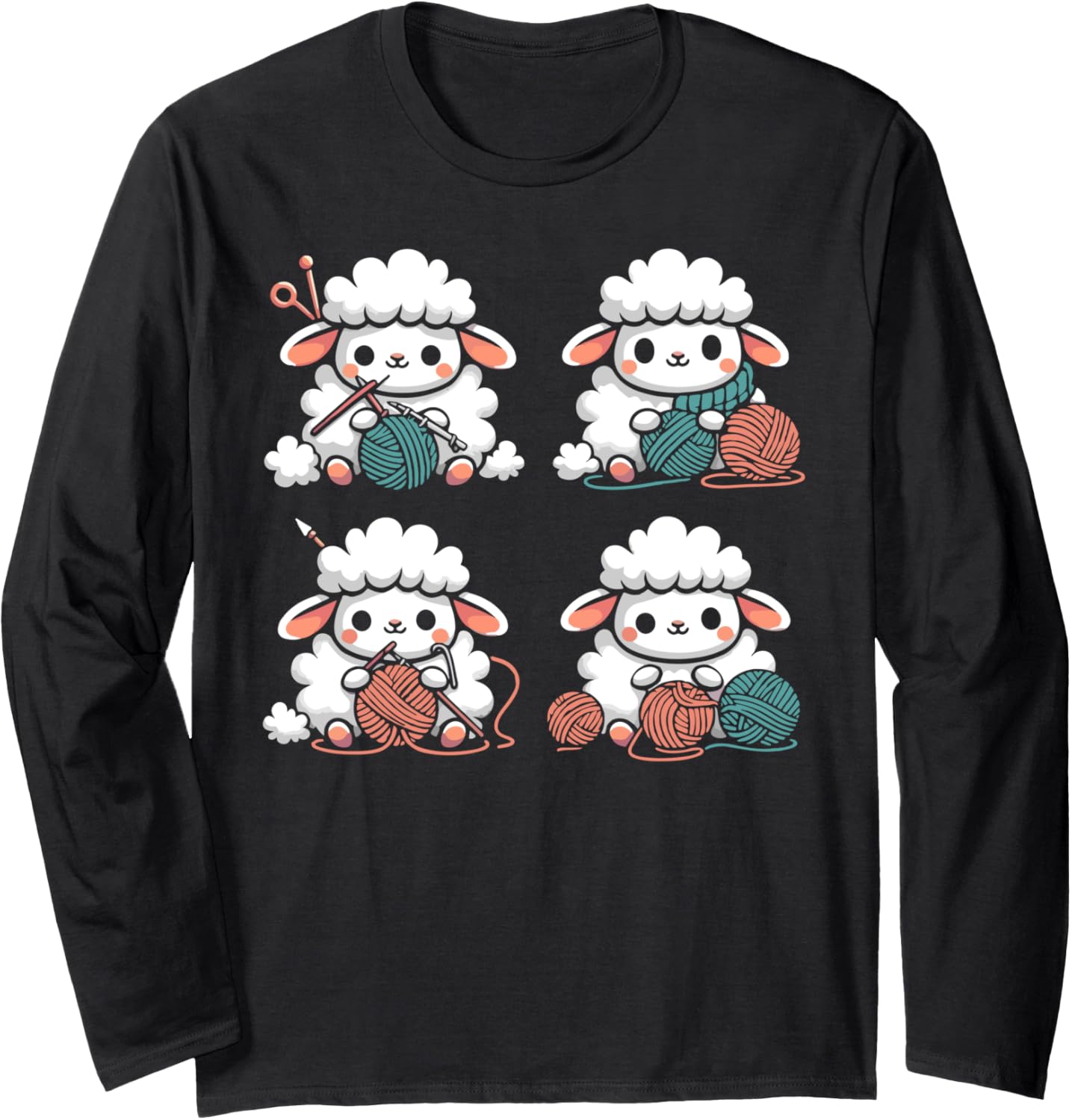 Cute Sheep Crocheting Funny Yarn Lover Crocheter Long Sleeve Yarn Supply | Top Rated | High CTR Title