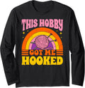 This Hobby Got Me Hooked - Yarn Knitting Crocheting Hobby Long Sleeve Yarn Supply | Viral US Pick | Perfect for Crafters