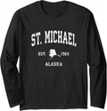 St. Michael Alaska AK Vintage Athletic Sports Design Long Sleeve Apparel | Viral Streetwear Style