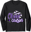 Cheer Cousin Shirt Megaphone Purple Leopard Cheetah Print Long Sleeve Long Sleeve T Shirt Premium Print US Top Pick