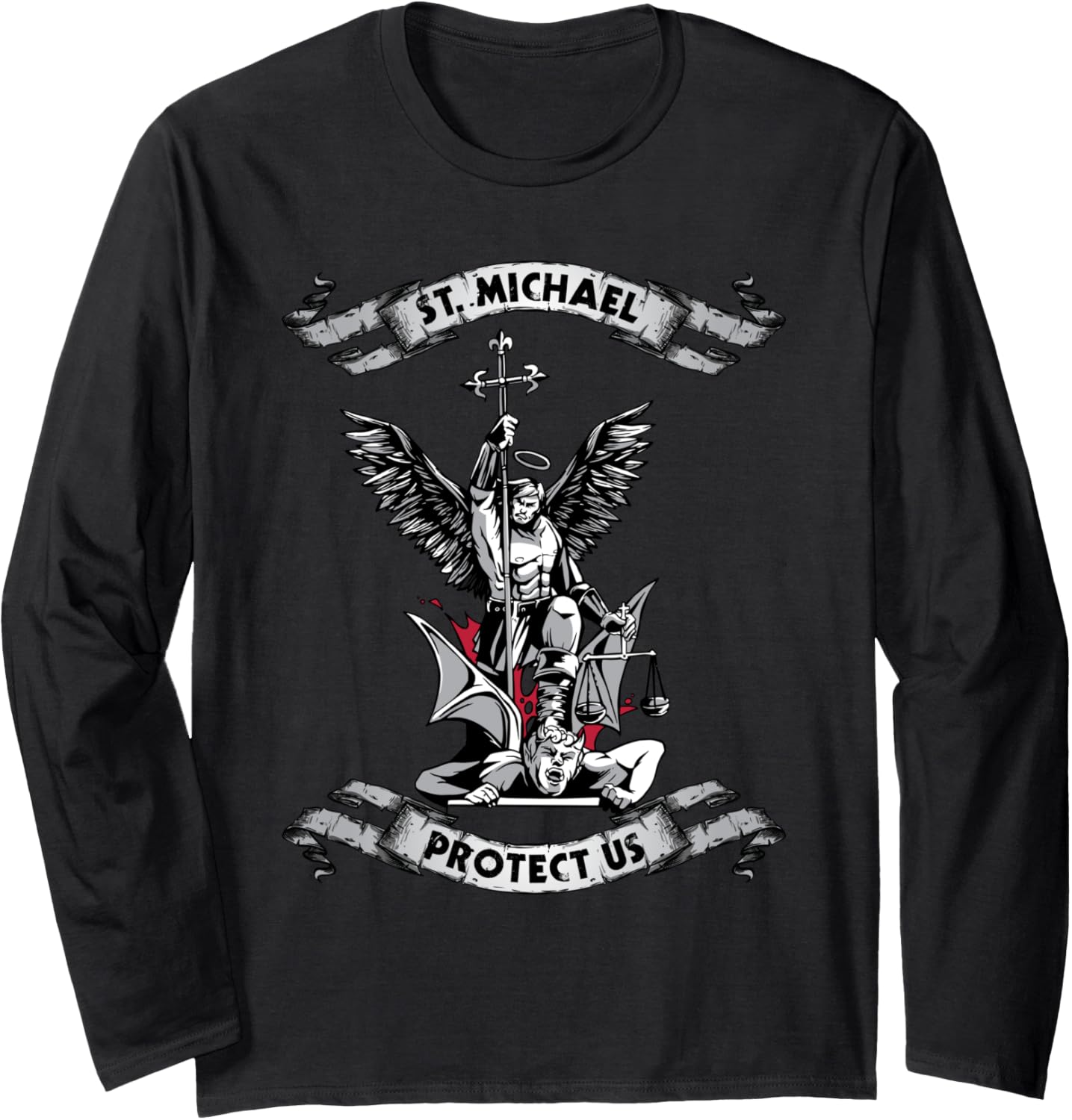 Archangel Saint Michael Protect Us Defend Us Long Sleeve Apparel | Viral Streetwear Style