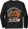 Crochet Yarn Halloween Pumpkin Yarn Lovers Funny Crocheters Long Sleeve Yarn Supply | Top Rated | Best Seller Choice
