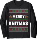 Merry Knitmas Ugly Xmas Sweater Knitting Yarn Christmas Long Sleeve Sweater | Premium Quality | Perfect for Crafters