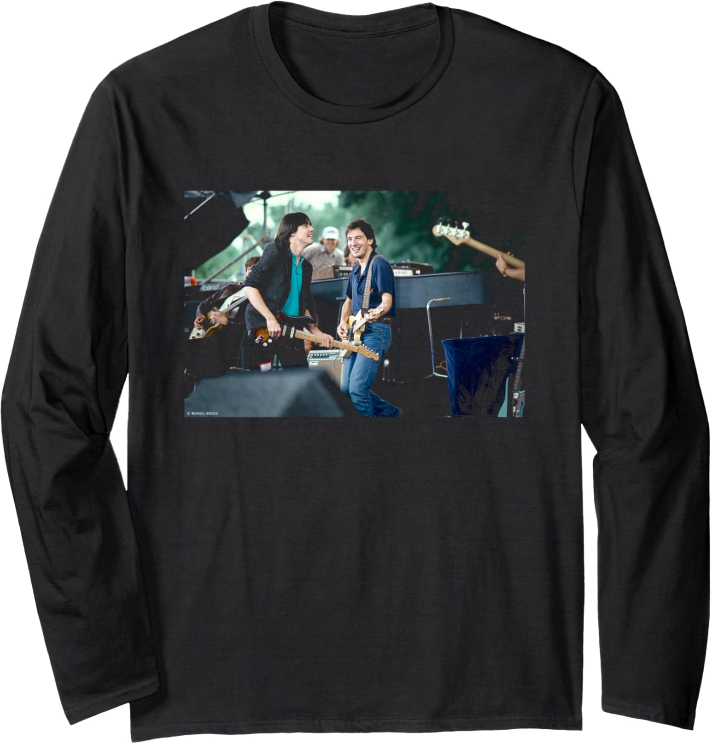 Jackson Browne & Bruce Springstein Live by Michael Grecco Long Sleeve Apparel | Perfect Gift Idea