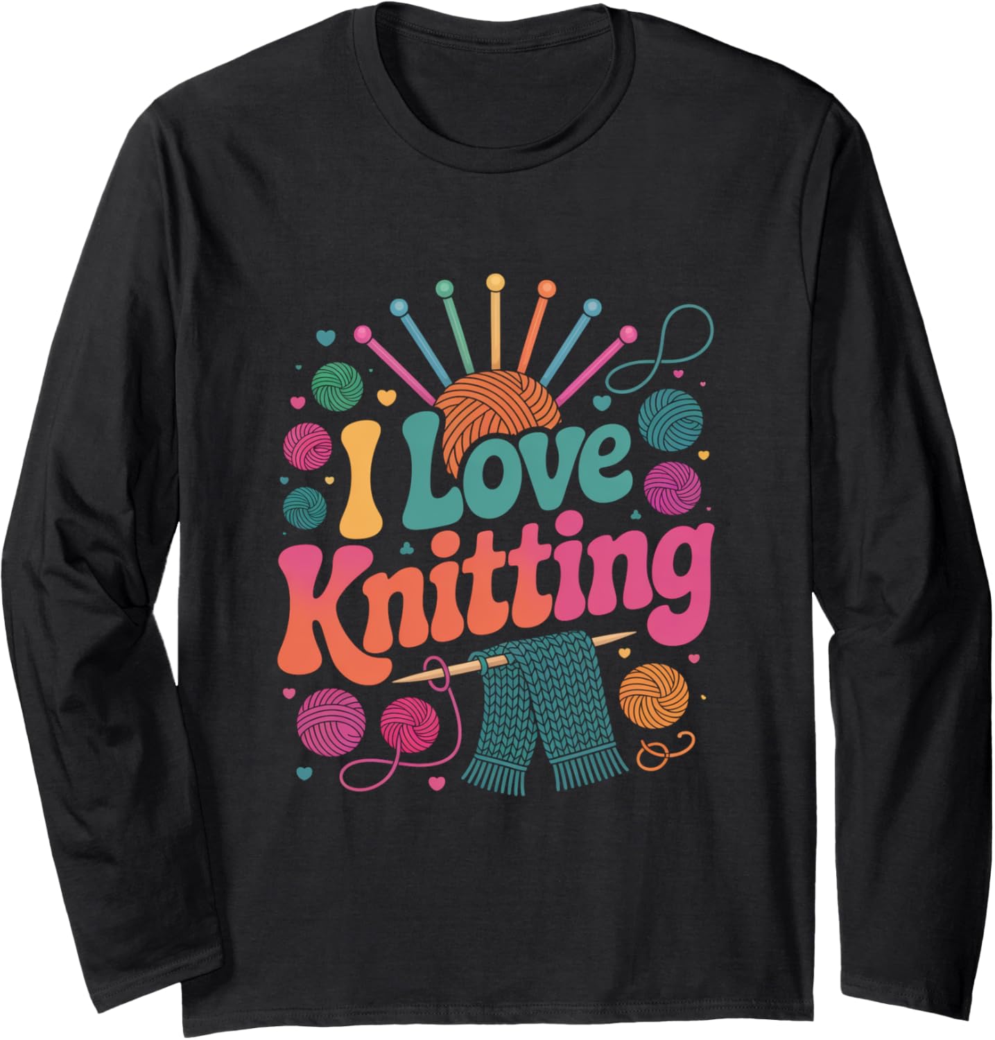 I Love Knitting Yarn Needles Fun Long Sleeve Yarn Supply | Viral US Pick | Perfect for Crafters