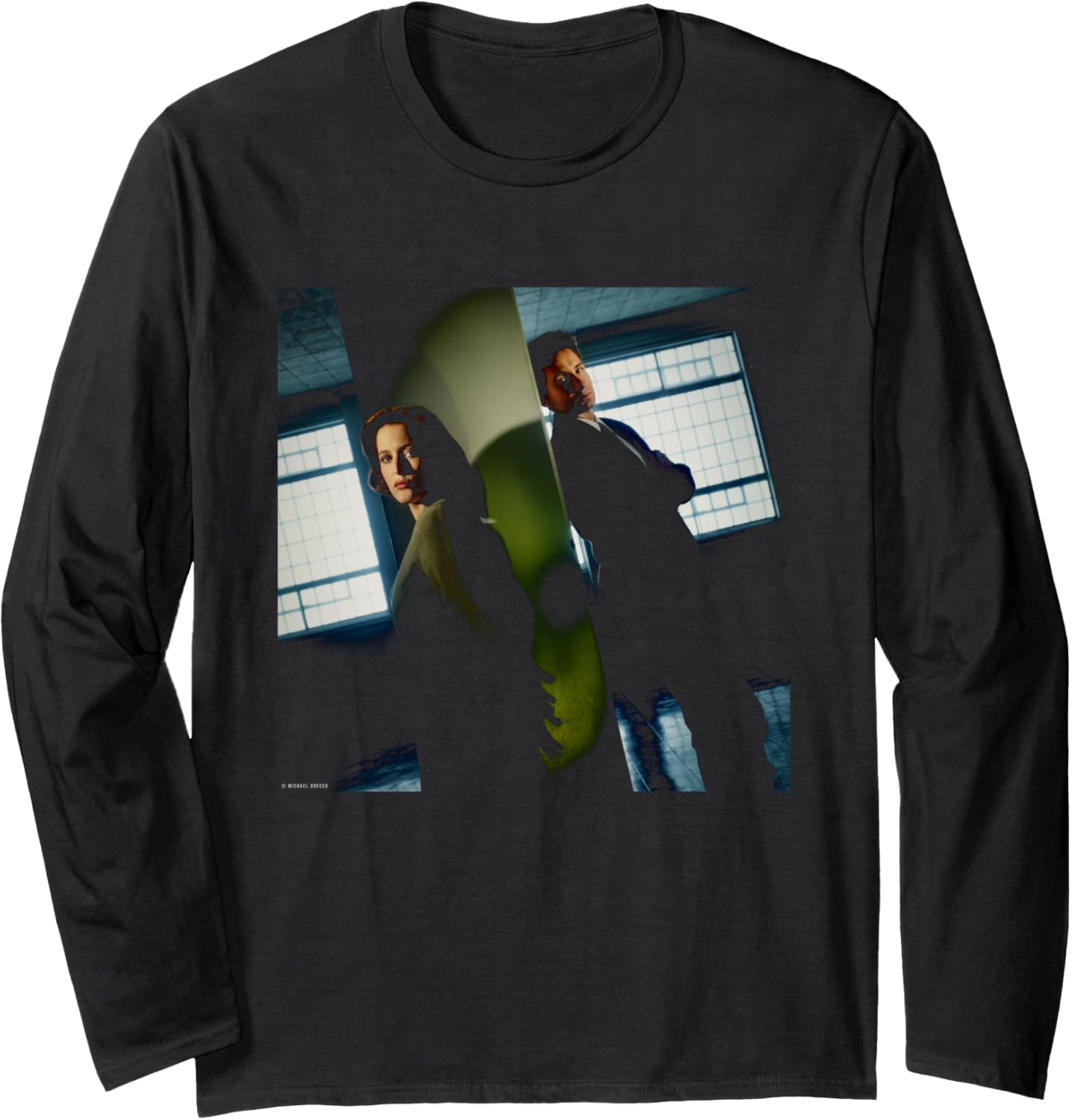 Mulder & Scully X-Files Duchovny & Anderson Michael Grecco Long Sleeve Apparel | Viral Streetwear Style