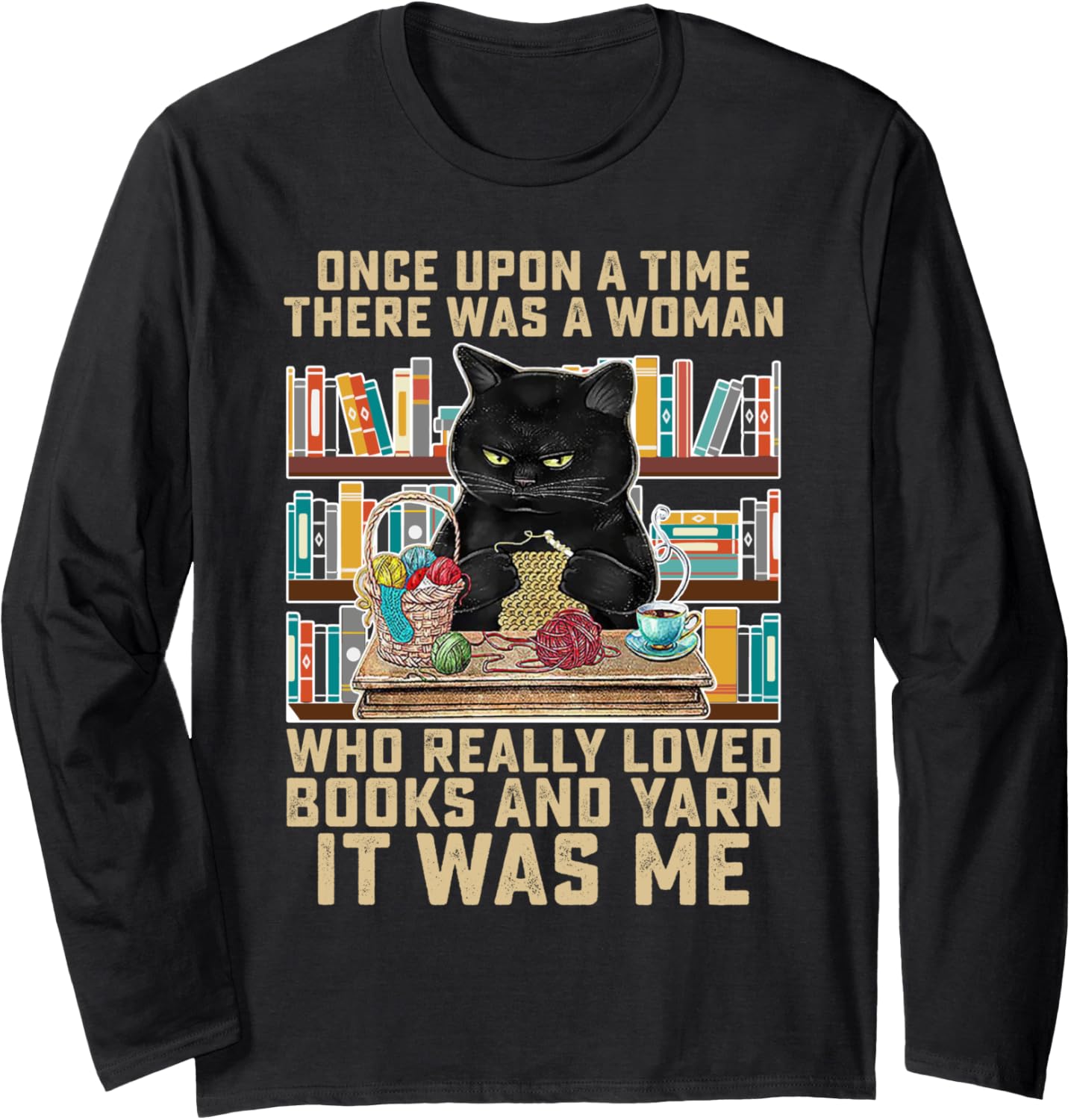 There Was A Woman Who Really Loved Books And Yarn Crocheting Long Sleeve Yarn Supply | High Search Volume | High CTR ...