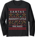 Ugly Christmas Xmas Santa Wine Maker Job Long Sleeve Apparel | US Viral Style | Comfort Daily Wear