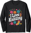 I Love Knitting Colorful Yarn Balls Heart Long Sleeve Yarn Supply | Top Rated | Perfect for Crafters