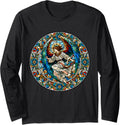 Stained Glass Archangel Saint Michael Long Sleeve Apparel | US Best Seller