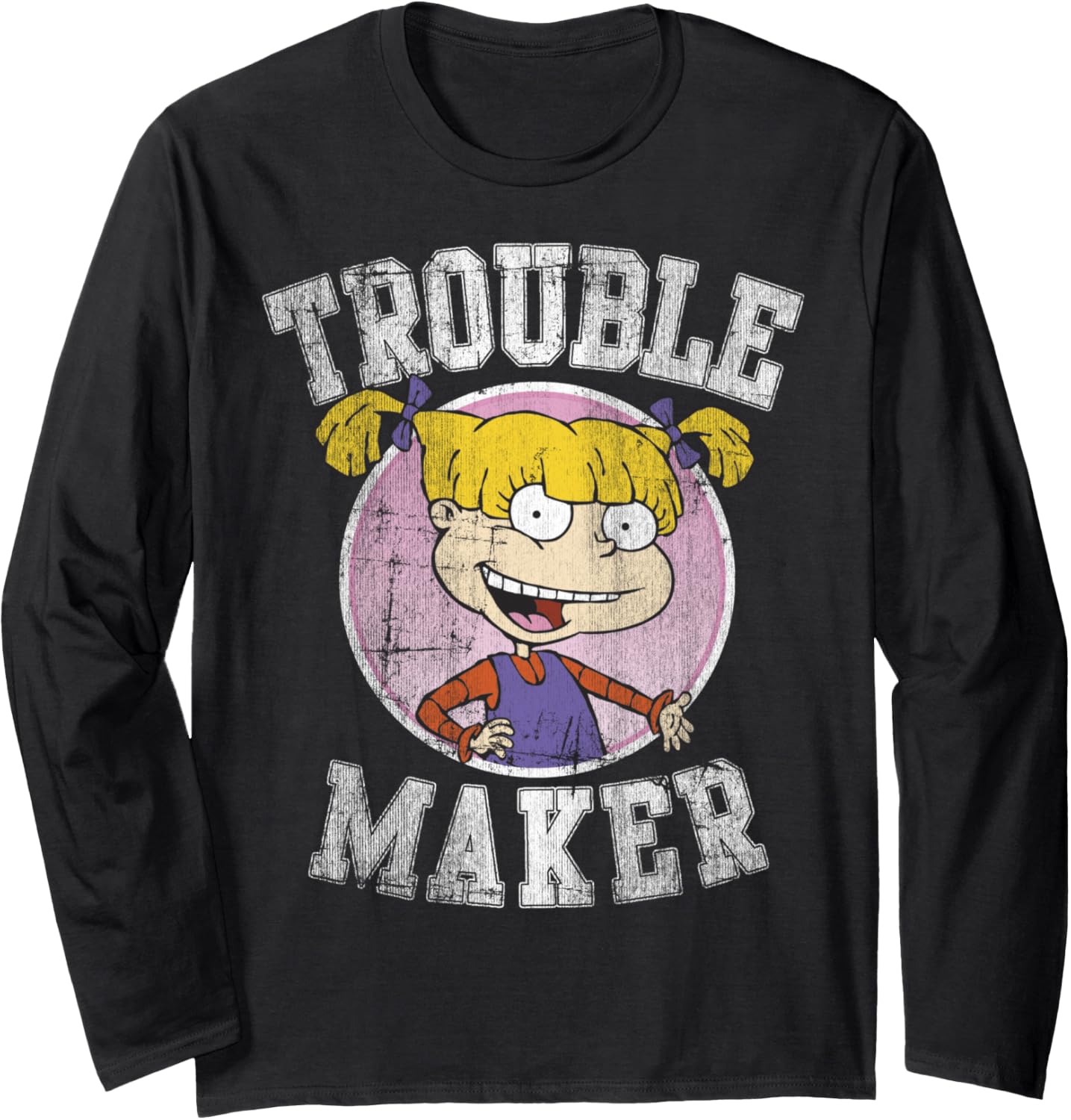 RugRats Angelica Trouble Maker Circle Logo Long Sleeve Long Sleeve Apparel | Best Seller Pick | Aesthetic Fit