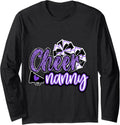 Cheer Nanny Shirt Megaphone Purple Leopard Cheetah Print Long Sleeve Long Sleeve T Shirt Viral TikTok Find Best Seller L