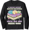 Funny Crochet Knitting Book Worm Books Lover Yarn Collector Long Sleeve Yarn Supply | Viral US Pick | Perfect for Cra...