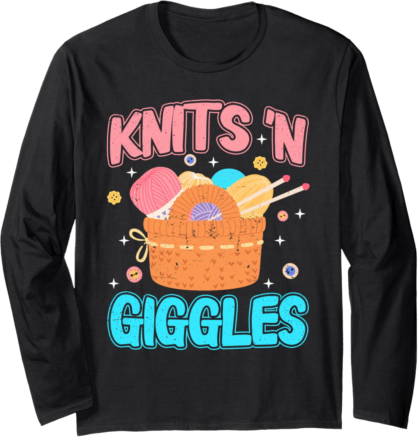 Knits 'n Giggles Funny Yarn Knitting Women Long Sleeve Yarn Supply | Viral US Pick | Perfect for Crafters