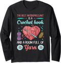 Funny Crocheting Crochet Hook and Yarn Lovers Long Sleeve Yarn Supply | High Search Volume | Perfect for Crafters