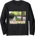 Halloween Michael Myers Behind Bush Long Sleeve Apparel | Premium Quality