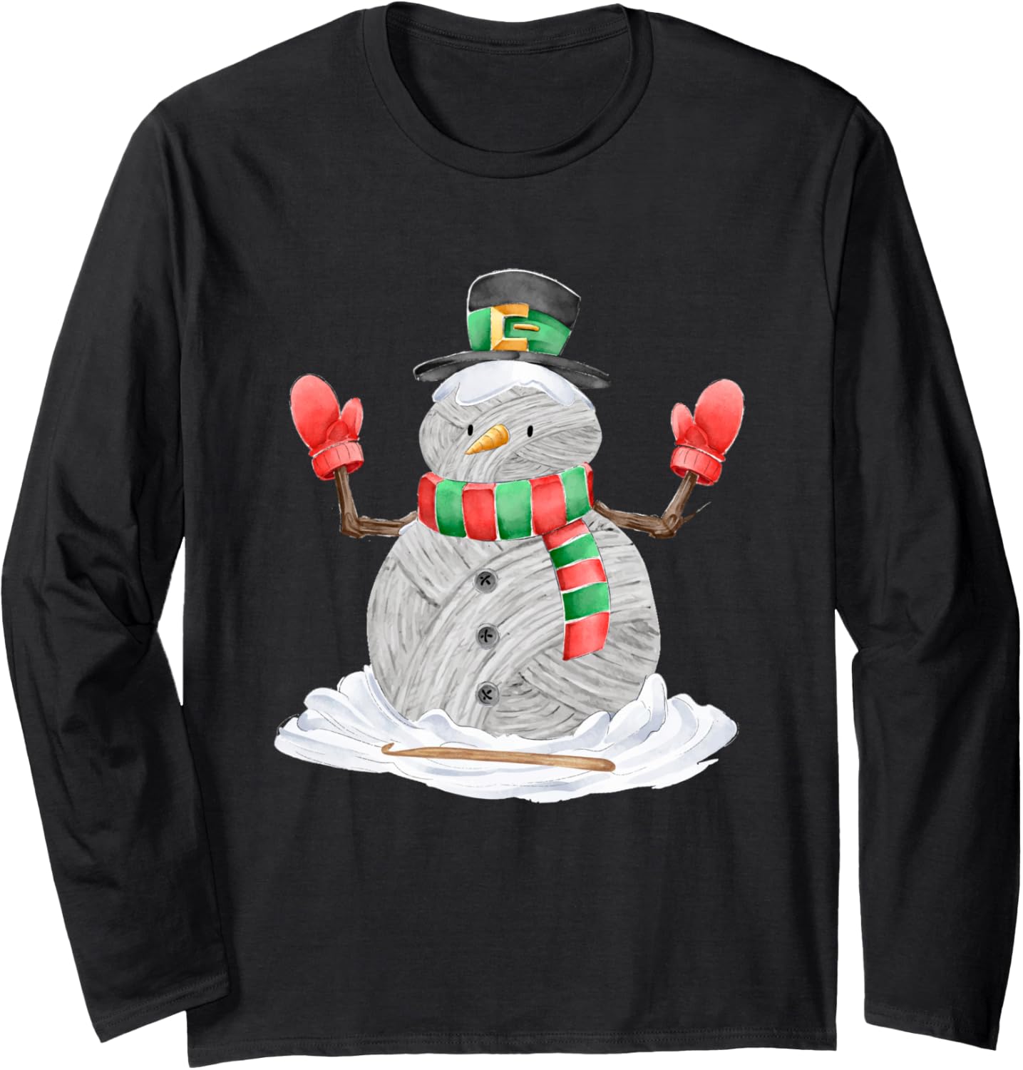Funny Crocheting Christmas Idea Snowman Yarn Long Sleeve Yarn Supply | Trending 2025 | Customer Favorite
