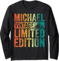 Personalized Name Shirt Michael Vintage Limited Edition Long Sleeve T-Shirt | Everyday Casual Wear