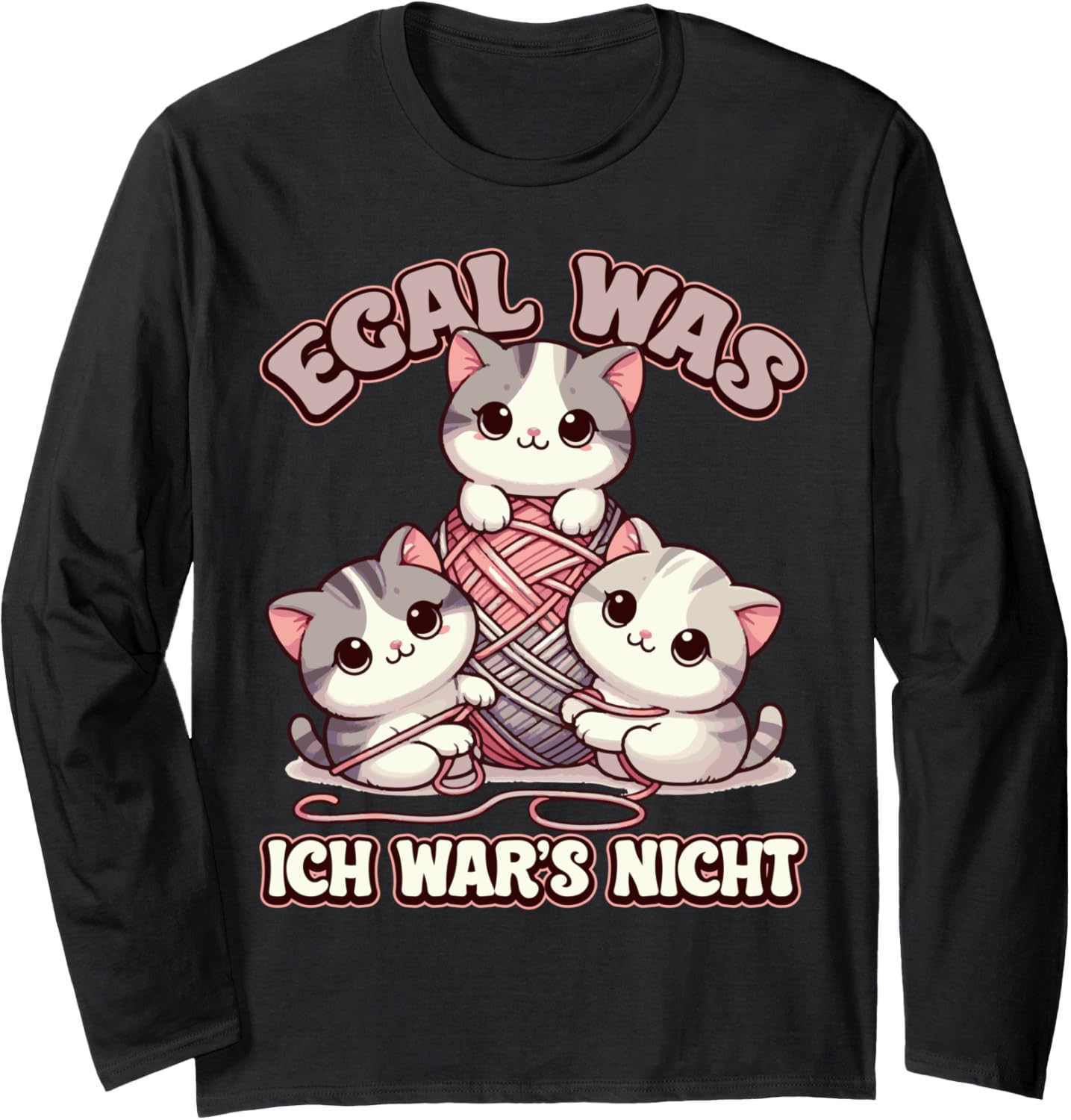Egal Was Ich War's Nicht Cute Cats Yarn Long Sleeve Yarn Supply | Premium Quality | Perfect for Crafters