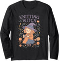 Knitting Witch Halloween Vibes for Cozy Yarn Crafters Long Sleeve Yarn Supply | Trending 2025 | Customer Favorite