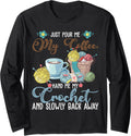 Pour Me Coffee Hand Me My Crochet Yarn Love Crocheting Lover Long Sleeve Yarn Supply | Top Rated | Best Seller Choice