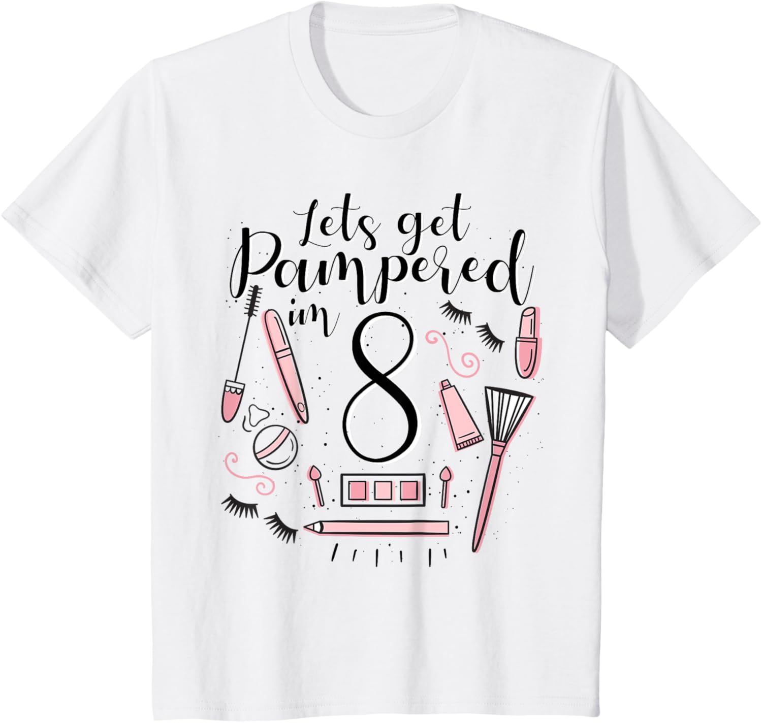 Kids 8 Year Old Spa Birthday Shirt Girls Pampered Day 8th Gift T-Shirt | US Viral Pick | Customer Favorite