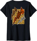 Leopard Tiger Cheetah Zebra Pattern Lightning Tee Back Print V Neck T Shirt Viral TikTok Find Gift Ready