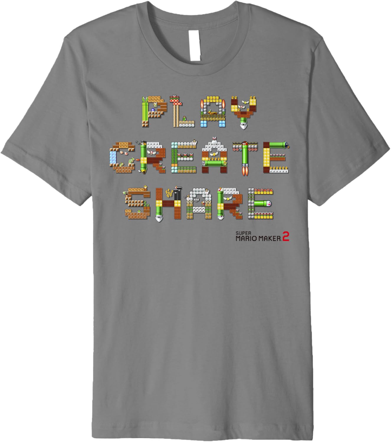 Super Mario Maker 2 Play Create Share Block Build-Up Premium Apparel | Premium Quality | Comfort Daily Wear