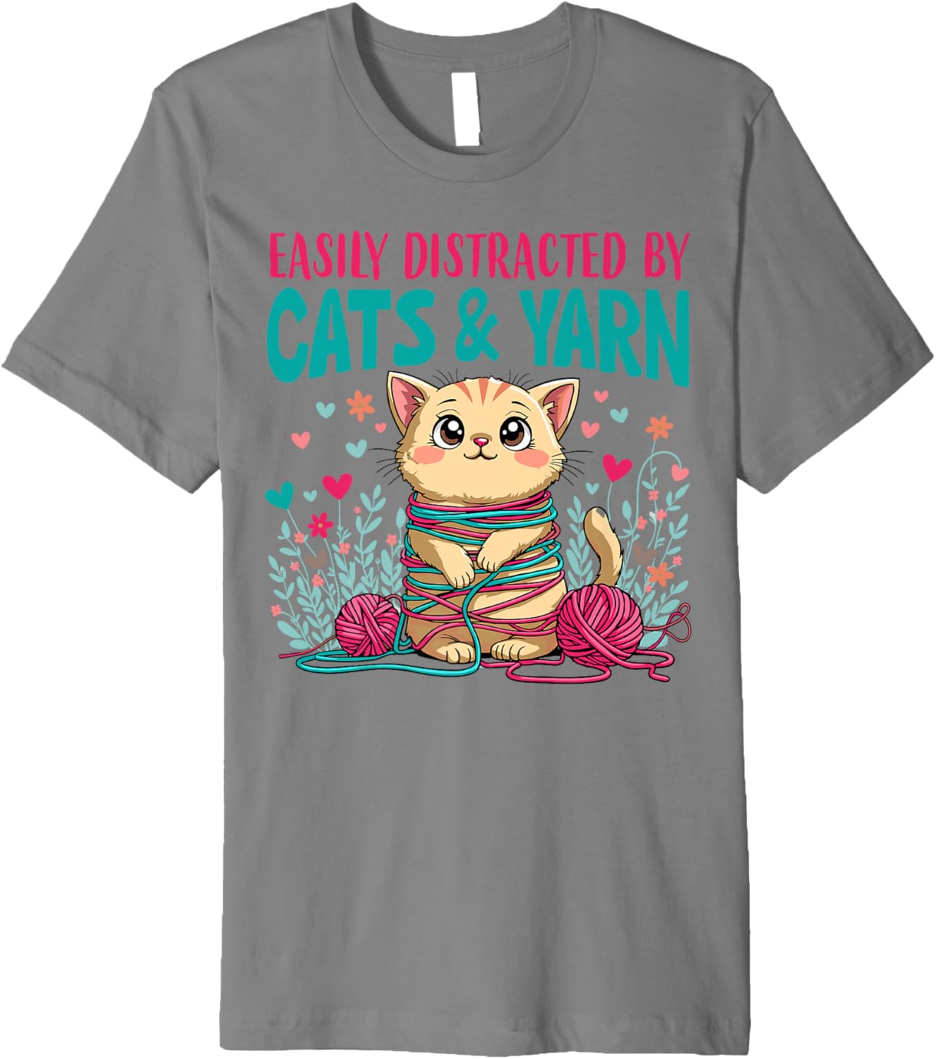 Easily distracted by Cats and yarn Premium Yarn Supply | Premium Quality | Customer Favorite