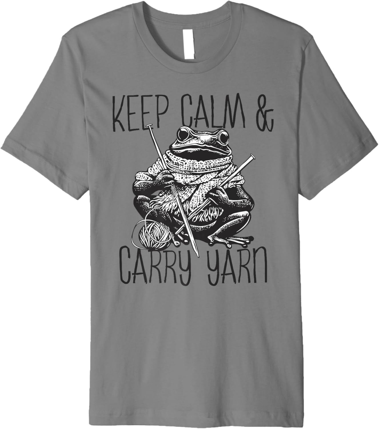 Knitting Frog Keep Calm And Carry Yarn Punny Knitters Design Premium Yarn Supply | Premium Quality | Best Seller Choice