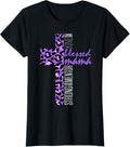 Womens Purple Blessed Mama Cheetah Print Christian Mom Mothers Day Apparel High Search Demand Gift Ready