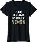 Womens Purrfection Since 1961 60th Birthday Leopard Cheetah Print Apparel Viral TikTok Find Fan Favorite