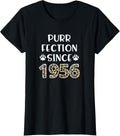 Womens Purrfection Since 1956 65th Birthday Leopard Cheetah Print Apparel Trending US US Top Pick