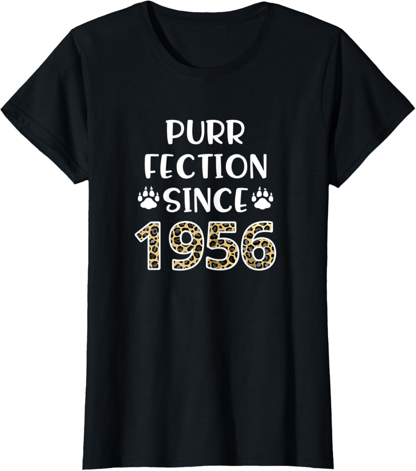 Womens Purrfection Since 1956 65th Birthday Leopard Cheetah Print Apparel Trending US US Top Pick