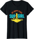 Womens SUP Girl Paddle Board Paddleboarding My Happy Place Apparel | Google Shopping Optimized | High CTR Boost