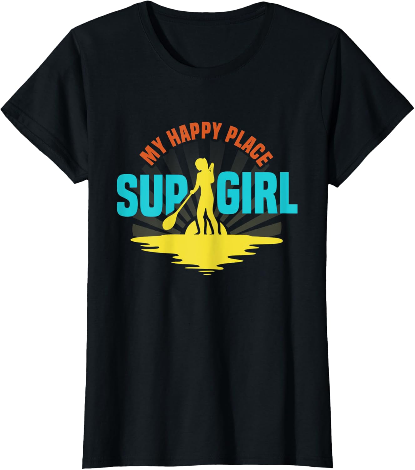 Womens SUP Girl Paddle Board Paddleboarding My Happy Place Apparel | Google Shopping Optimized | High CTR Boost