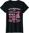 Womens Old Lady Yarn Cup Of Tea Knitter Knitting Crochet Yarn Supply | Top Rated | Best Seller Choice