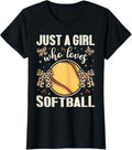 Just A Girl Who Loves Softball Cheetah Print Kids Softball Apparel Streetwear Style US Top Pick